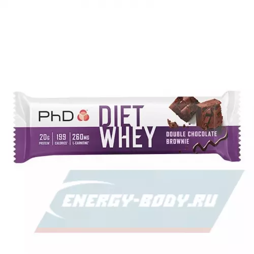 Батончик протеиновый PhD Nutrition Diet Whey Bar Двойной шоколадный брауни, 63 г