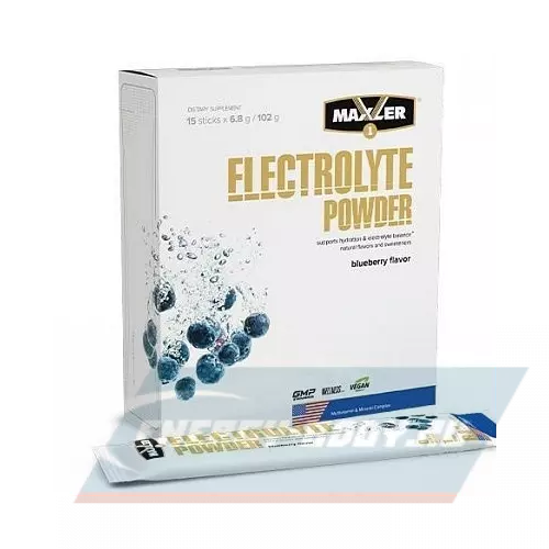  MAXLER Electrolyte Powder Черника, 15 х 6,8 г