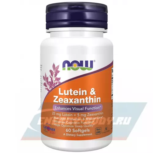 Аминокислотны NOW FOODS Lutein & Zeaxanthin with 25 mg Lutein and 5 mg Zeaxanthin 60 гелевые капсулы