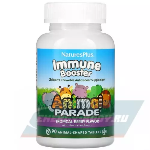  NaturesPlus Animal Parade Immune Booster Chewable Тропические фрукты, 90 жевательных таблеток