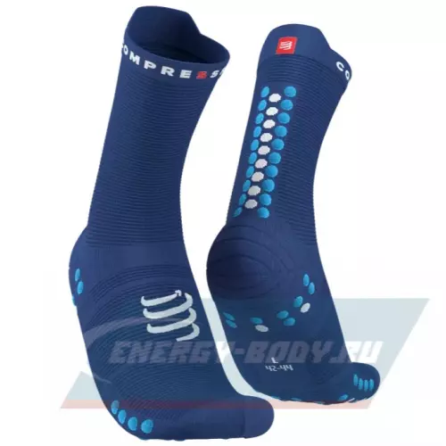  Compressport Носки V4 Run Hi Sodalite/Fluo Blue T2