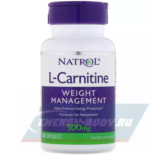 L-Карнитин Natrol L-Carnitine 500 mg0 30 капсул, Нейтральный