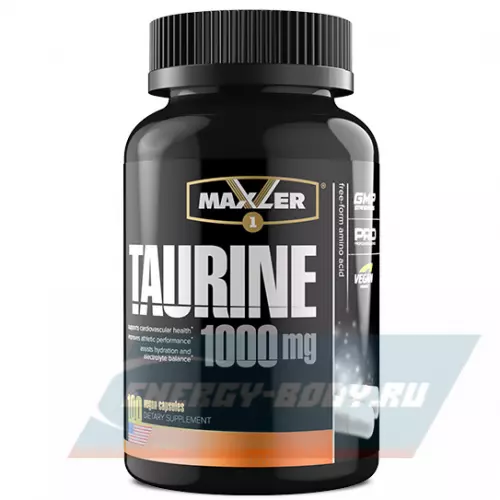 Аминокислотны MAXLER Taurine 1000 mg 100 вегетарианские капсулы