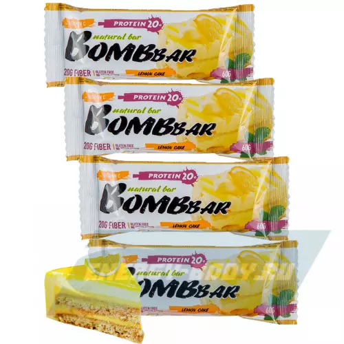 Батончик протеиновый Bombbar Protein Bar Лимонный торт, 4 x 60 g