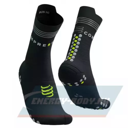  Compressport Носки V4 Run Hi Flash - Black/Fluo Yellow T1