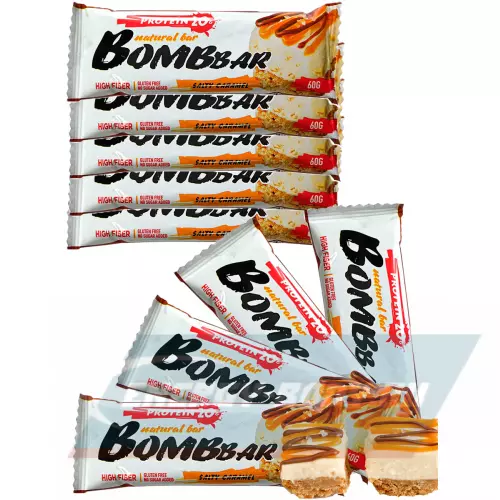 Батончик протеиновый Bombbar Protein Bar Соленая карамель, 9 x 60 г