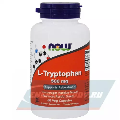 Аминокислотны NOW FOODS L-Tryptophan 500 мг 60 вегетарианских капсул