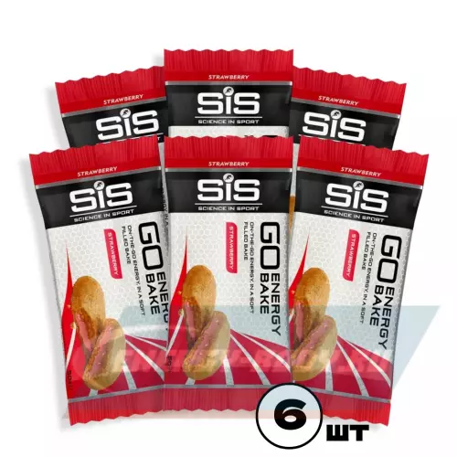 Батончик энергетический SCIENCE IN SPORT (SiS) GO Energy Bake Клубника, 6 x 50 г