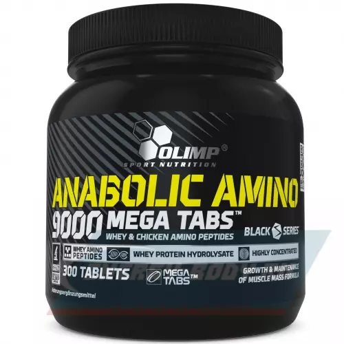 Аминокислотны OLIMP ANABOLIC AMINO 9000 MEGA TABS Нейтральный, 300 таблеток