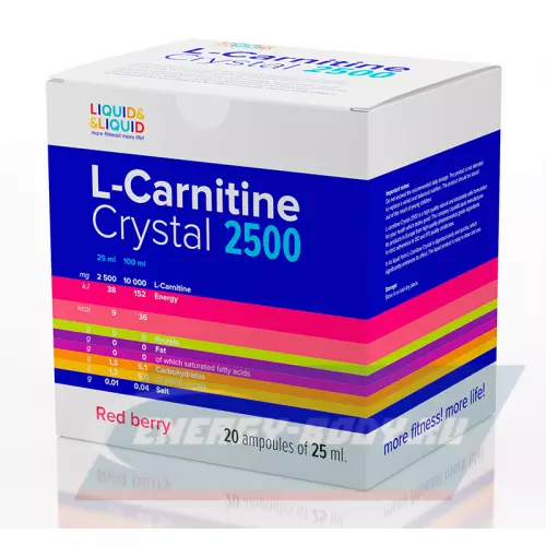L-Карнитин LIQUID & LIQUID L-Carnitine Crystal 2500 Красные ягоды, 20x25 мл