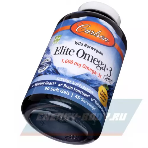 Omega 3 Carlson Labs Elite Omega 3 Wild Norwegian 1600 mg 90 soft gels