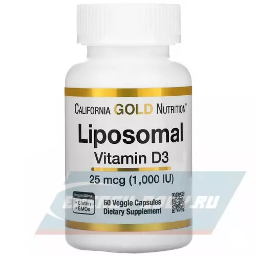  California Gold Nutrition Liposomal Vitamin D3 1000 IU 60 вегетарианских капсул