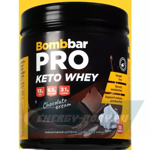  Bombbar Кето-протеин Сливки-шоколад, 450 г