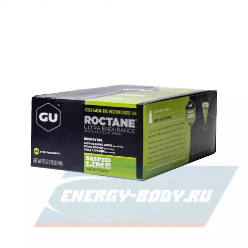 Энергетический гель GU ENERGY GU ROCTANE ENERGY GEL caffeine Соленый лайм, 24 стика x 32 г