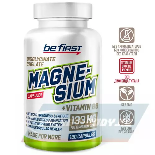  Be First MAGNESIUM CHELATE + B6 120 капсул