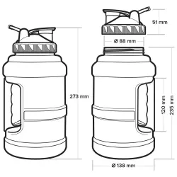 Be First Бутылка для воды БЕЗ ЛОГОТИПА 2500 мл, (TS2500-FULL) Бутылочки