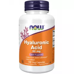 NOW FOODS Hyaluronic Acid 50 mg with MSM Суставы, связки