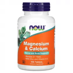 NOW FOODS Magnesium Calcium with Zinc and Vitamin D3 Кальций & магний