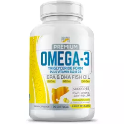 Proper Vit Omega 3 Fish Oil 2400mg Triglyceride Form Plus vitamin B12+D3 Lemon EPA 880mg DHA 660mg Omega 3, Жирные кислоты
