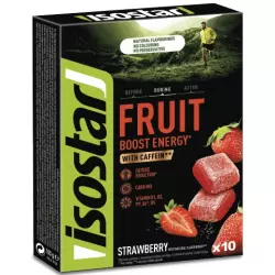ISOSTAR Энергетическая конфета Isostar Energy Fruit Boost Клубника (10 шт по 10 г) 100 г Кофеин, гуарана