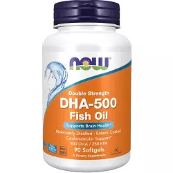 NOW FOODS DHA-500 mg Fish Oil Omega 3, Жирные кислоты