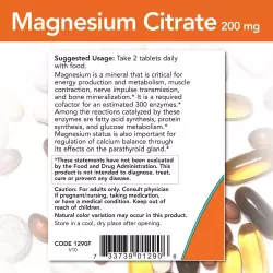 NOW Magnesium Citrate- Магний Цитрат 200 мг Магний
