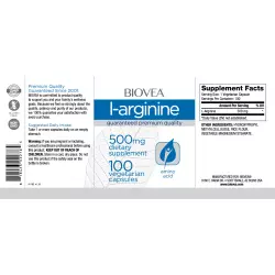 Biovea L-ARGININE 500 mg Аминокислоты раздельные