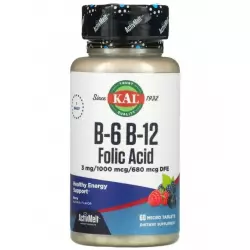 KAL B-6 B-12 Folic Acid ActMlt Витамины группы B
