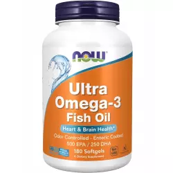 NOW FOODS Ultra Omega-3 Fish Oil 500 EPA / 250 DHA Omega 3, Жирные кислоты