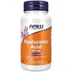 NOW FOODS Hyaluronic Acid 50 mg with MSM Суставы, связки