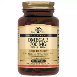 Solgar Omega 3 700 mg Double Strength Omega 3, Жирные кислоты