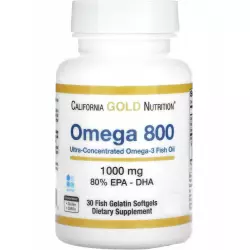 California Gold Nutrition Omega 800, 1000mg 80% Epa-DHA Omega 3, Жирные кислоты