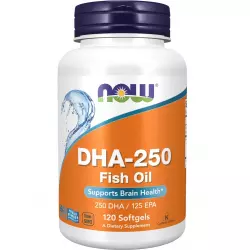 NOW FOODS DHA-250 Fish Oil Omega 3, Жирные кислоты