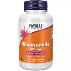 NOW FOODS Niacinamide 500 mg Витамин B3 Витамины группы B