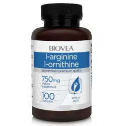 Biovea L-ARGININE / L-ORNITHINE 750 mg Arginine / AAKG / Цитрулин