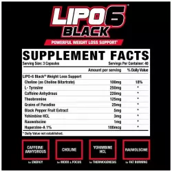 NUTREX Lipo-6 Black Powerful weight loss support (Yohimbine) Антиоксиданты, Q10