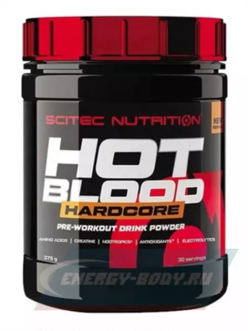 Предтерник Scitec Nutrition Hot Blood Hardcore 375 г, Красные фрукты
