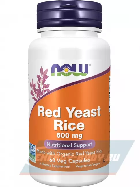  NOW FOODS Red Yeast Rice 600 mg 60 веган капсул