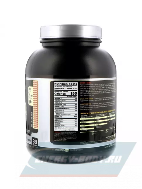  Optimum Nutrition Platinum Hydro Whey 1590 г, Красный пирог