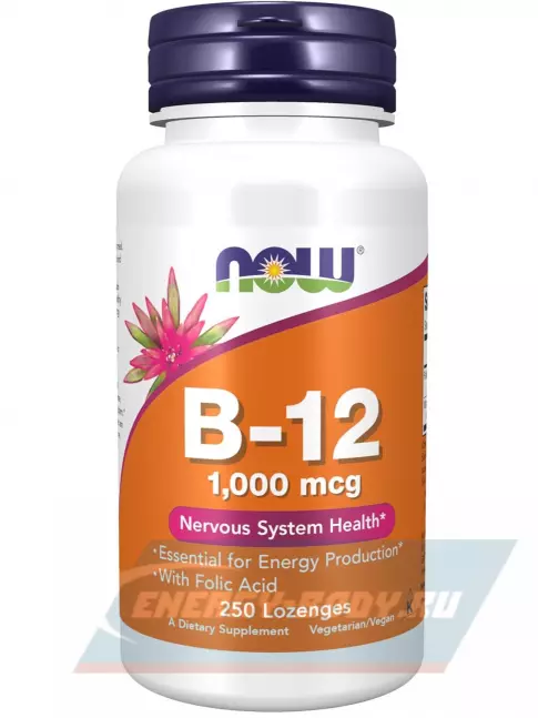NOW FOODS B-12 1000 mcg 250 пастилок NOW FOODS B-12 1000 mcg 250 пастилок