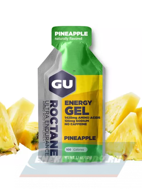 Энергетический гель GU ENERGY GU ROCTANE Energy Gel no caffeine 24 x 32 г, Ананас