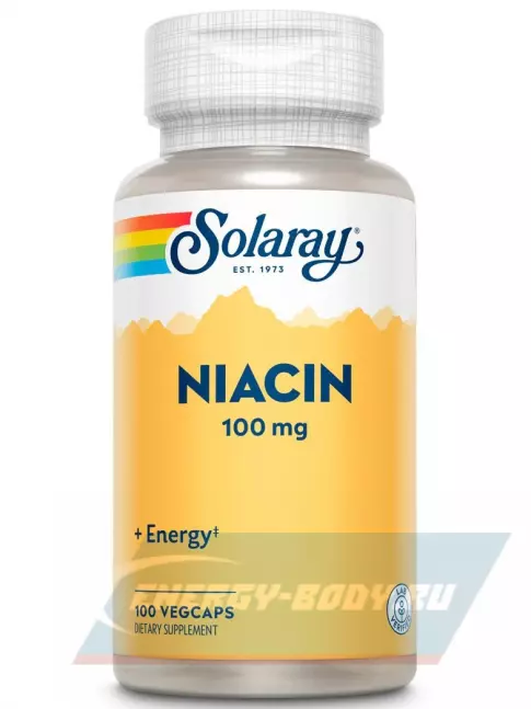  Solaray Niacin 100 mg 100 веган капсул