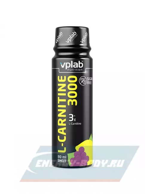 L-Карнитин VP Laboratory L-Carnitine 3000 Shot 80 мл, Виноград