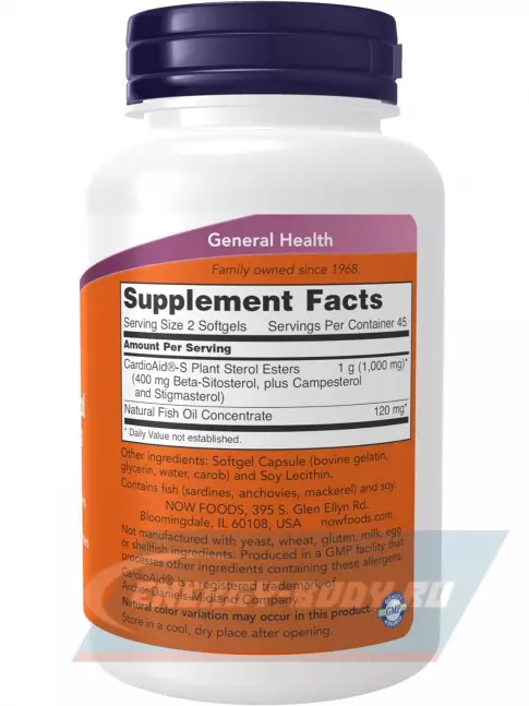  NOW FOODS Beta-Sitosterol Plant 90 гелевых капсул