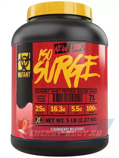 Mutant Iso Surge 2270 г, Молочный коктейль с клубникой Mutant Iso Surge 2270 г, Молочный коктейль с клубникой