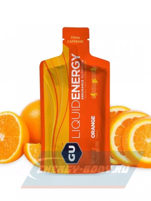 Энергетический гель GU ENERGY GU Liquid Enegry Gel 20mg caffeine 3 саше x 60 g, Апельсин