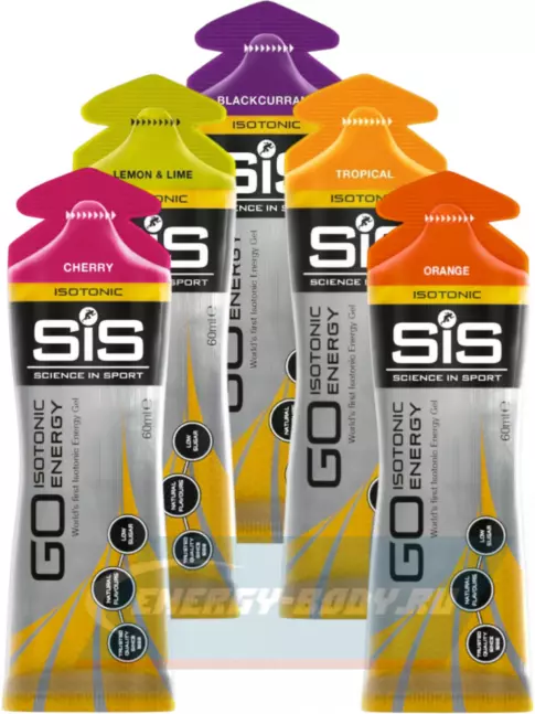 Энергетический гель SCIENCE IN SPORT (SiS) GO Isotonic Energy Gels 5 x 60 мл, Микс №18