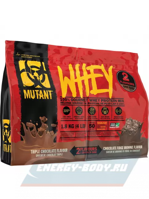 Mutant Whey 1816 г, Тройной Шоколад - Брауни с Шоколадной Помадкой