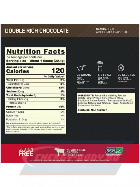  Optimum Nutrition 100% Whey Gold Standard 2270 г, Двойной шоколад