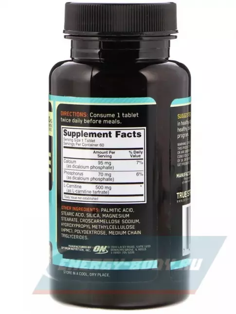 L-Карнитин Optimum Nutrition L-Carnitine 500 mg 60